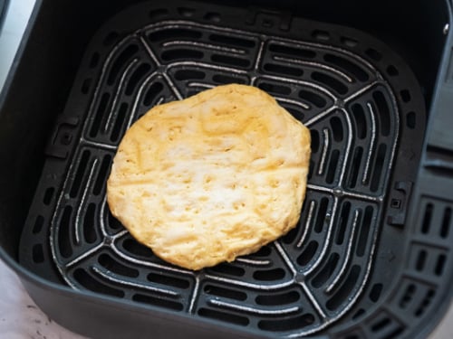Cooked biscuit dough in air fryer