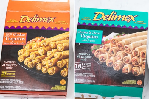 Boxes of frozen taquitos and flautas