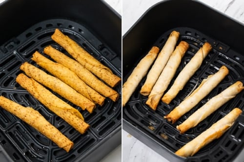 Cooked taquitos and flautas in air fryer