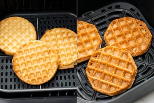 Cooked waffles in air fryer