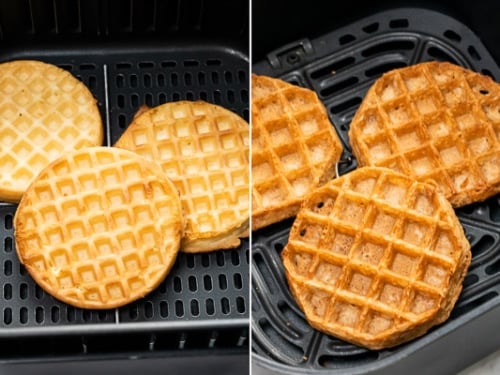 Cooked waffles in air fryer