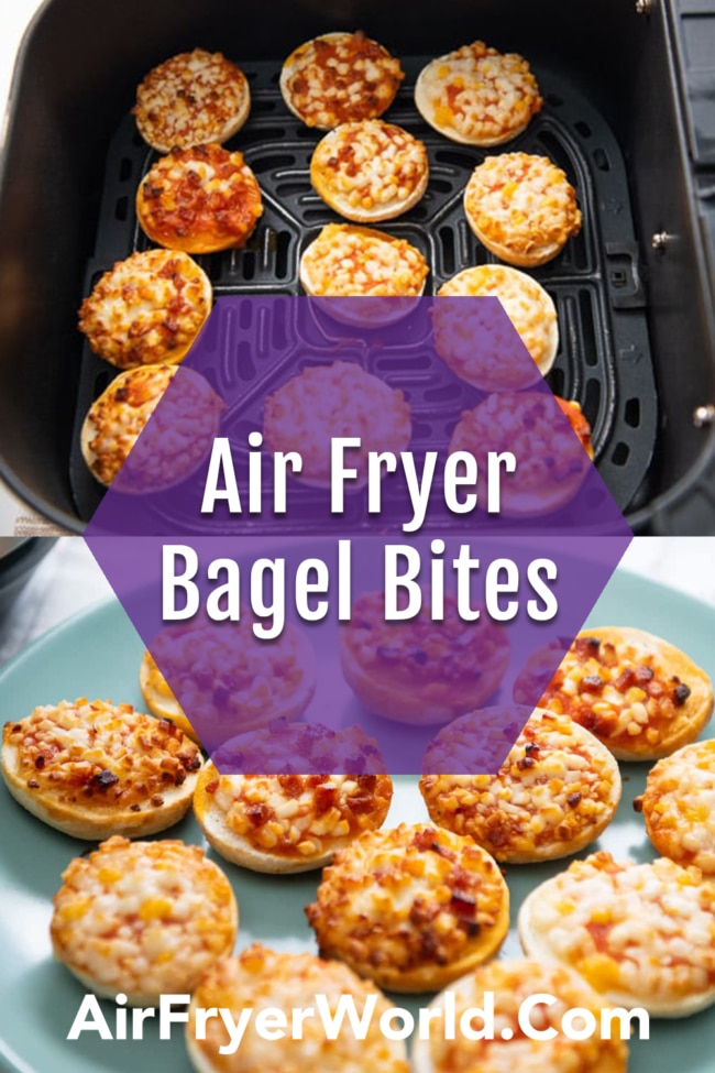 Air fried bagel bites collage