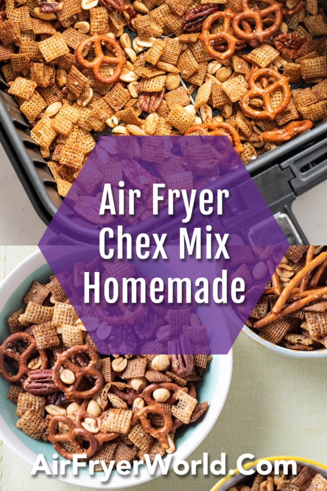 Air Fryer Chex Party Snack Mix Collage
