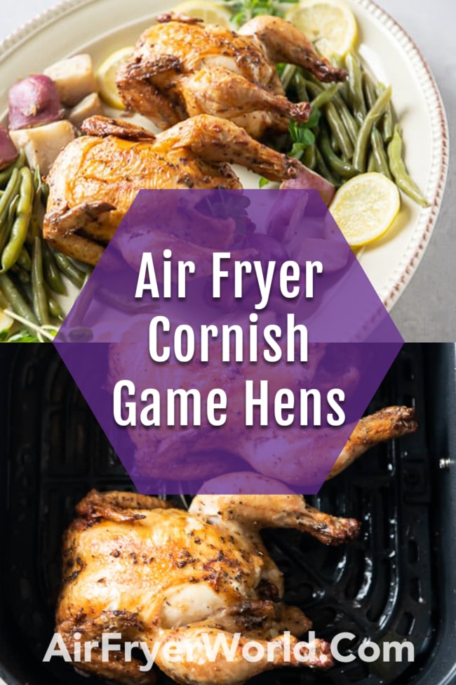 Air Fryer Cornish Hens collage