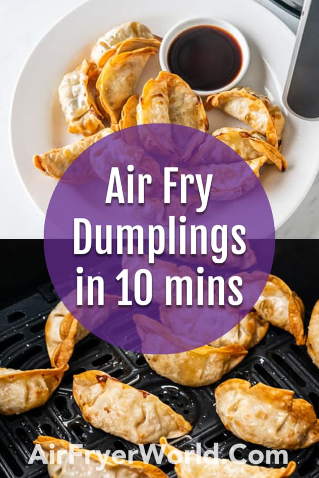Air Fryer Frozen Dumpling collage
