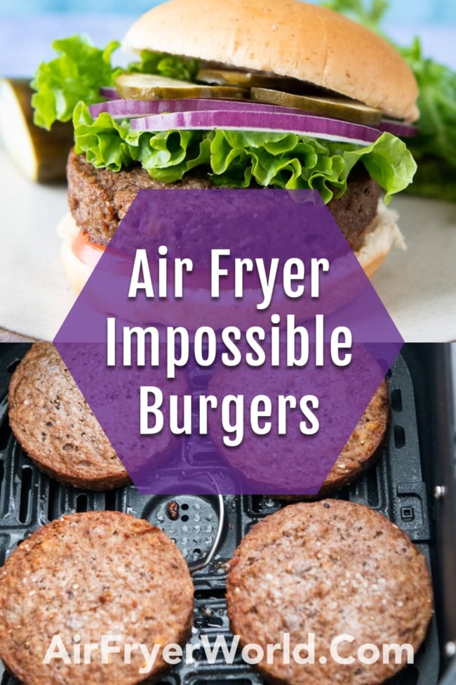 Air fryer frozen impossible burger collage