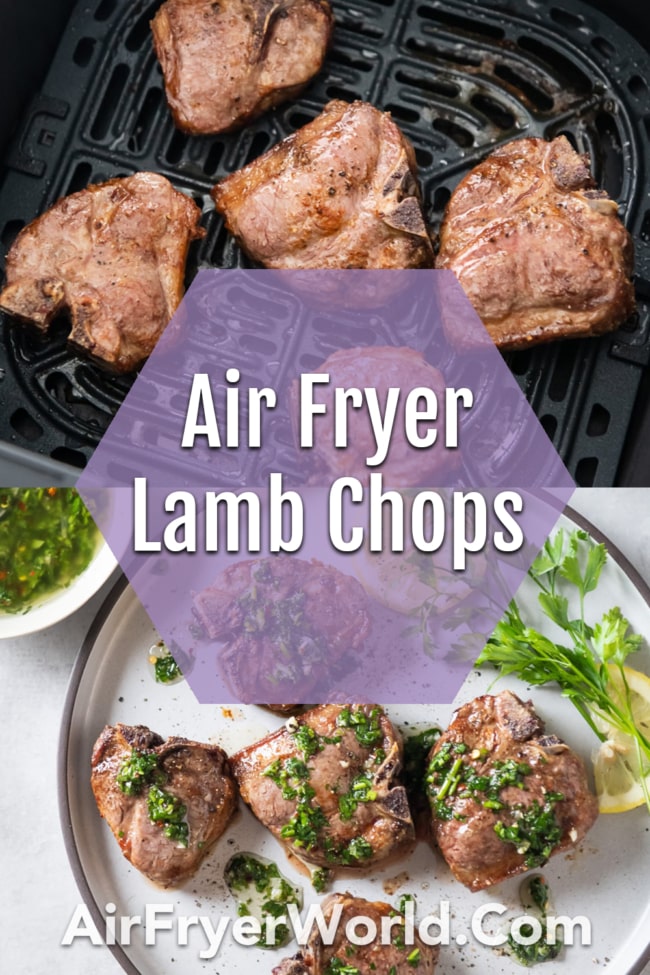 Air Fryer Lamb Loin Chops collage