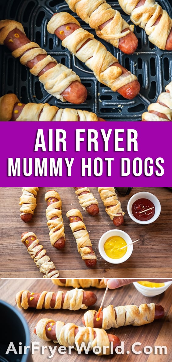 Air Fryer Mummy Hot Dogs Recipe | AirFryerWorld.com