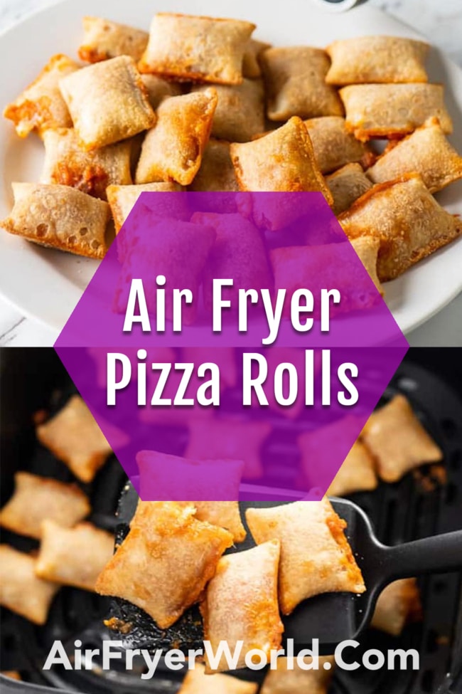Air Fried Frozen Pizza Rolls in the Air Fryer collage