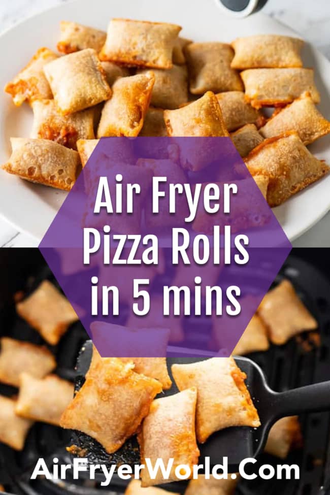 Air Fried Frozen Pizza Rolls in the Air Fryer collage