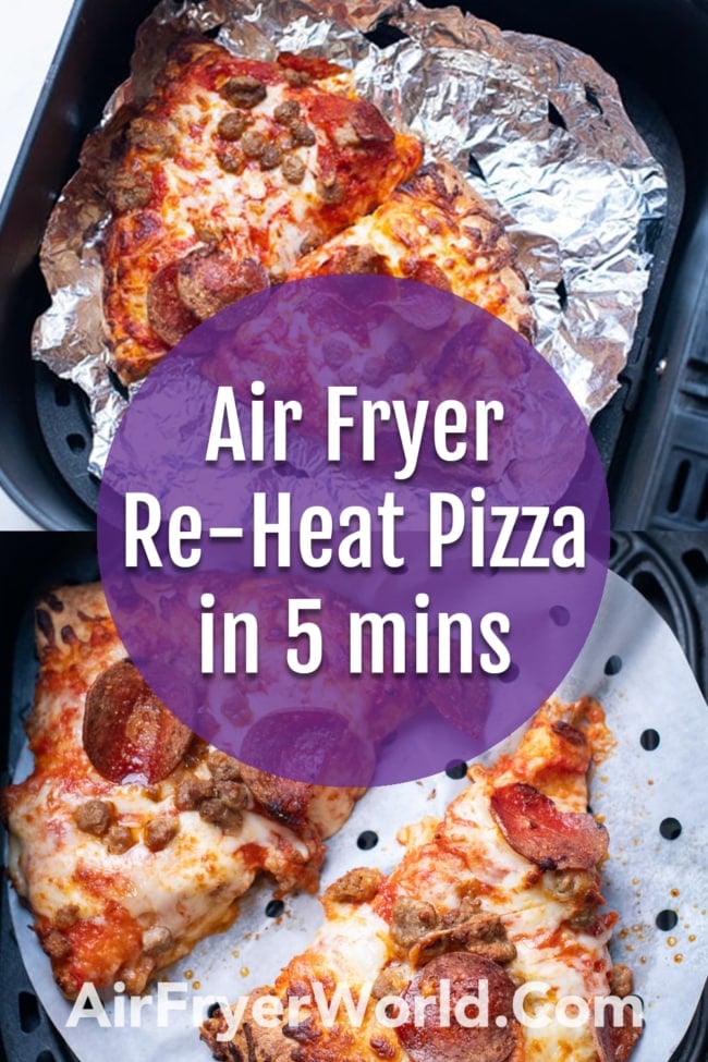 How to reheat pizza in air fryer collage