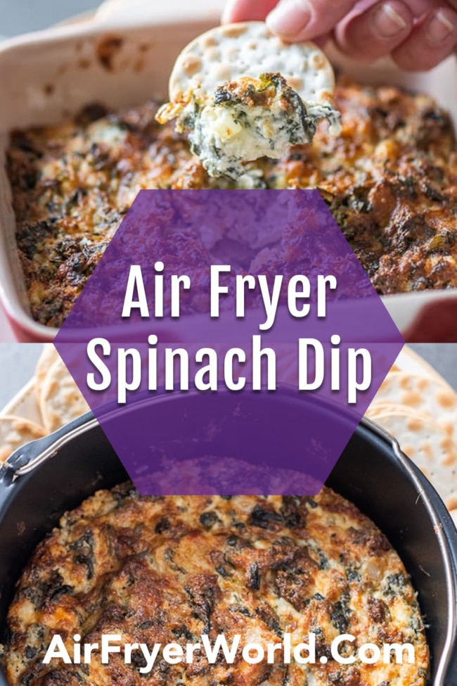 Easy Air Fried Spinach Dip in the Air Fryer collage