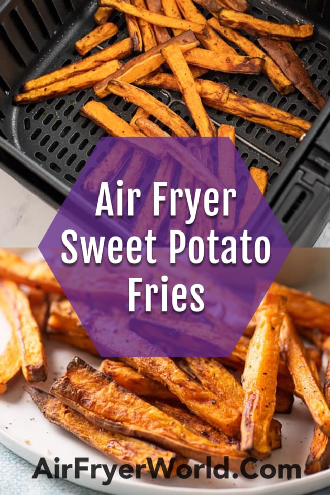 How to make air fried sweet potato fries collage