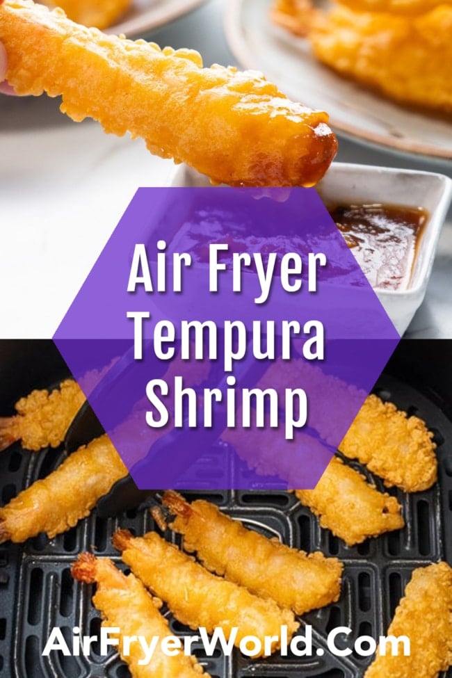 Air Fryer frozen Shrimp Tempura collage