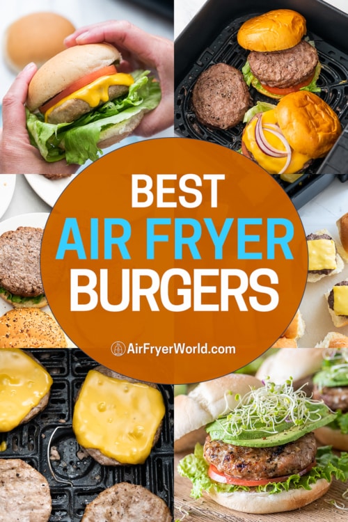 best air fryer burgers collage