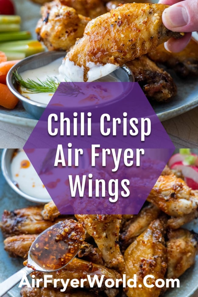 Air Fryer Chili Crunch Chicken Wings collage