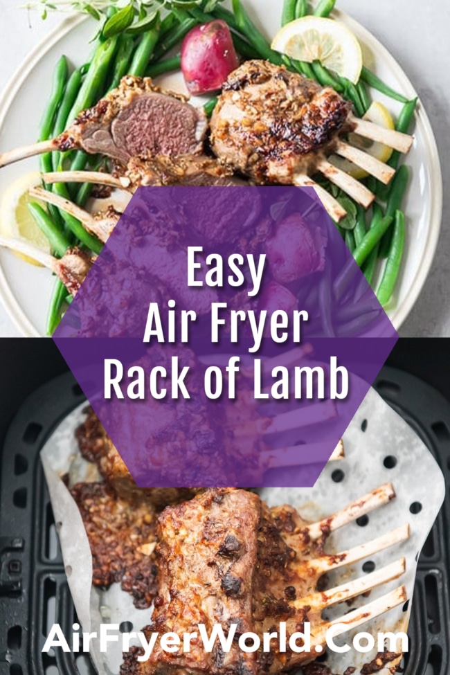 Air fried lamb rack collage