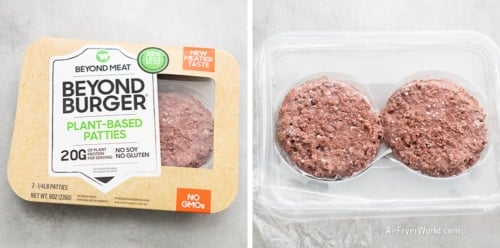 Air Fryer Frozen Beyond Burgers 15 min VEGAN