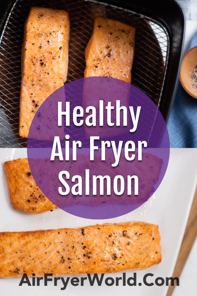 Healthy Air Fried Salmon Recipe collage