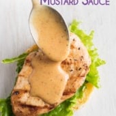 honey mustard sauce over chicken sandwich