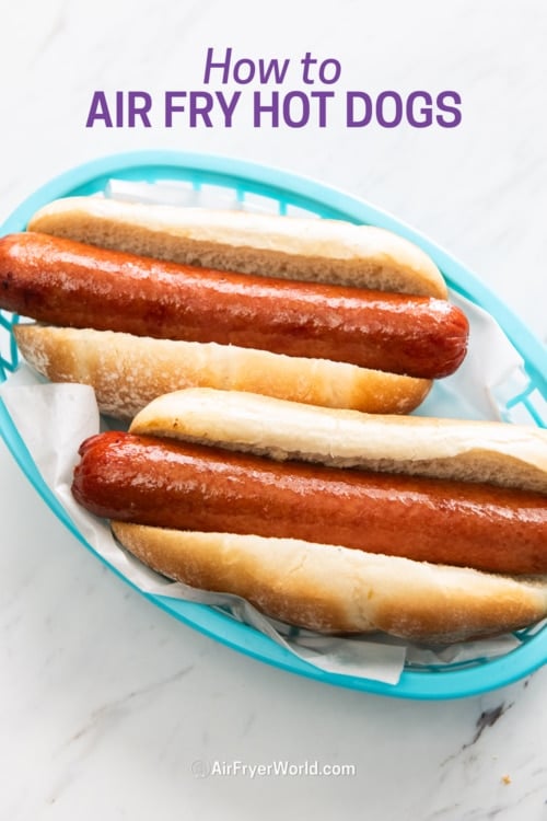 two hot dogs in basket