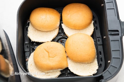 Buns in the air fryer basket