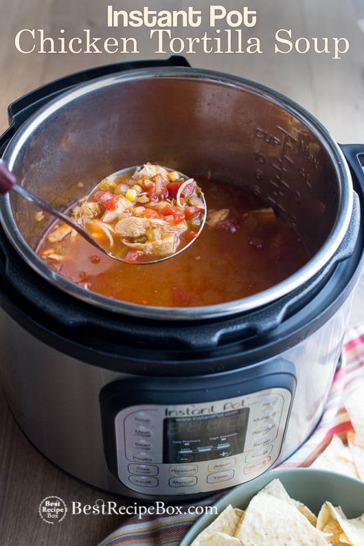 Instant Pot Chicken Tortilla Soup Recipe | @bestrecipebox