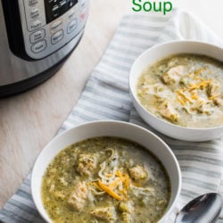 Instant Pot Creamy Garlic Chicken Broccoli Soup Recipe in pressure cooker slow cooker | @bestrecipebox