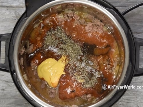 Sauce ingredients added to beef