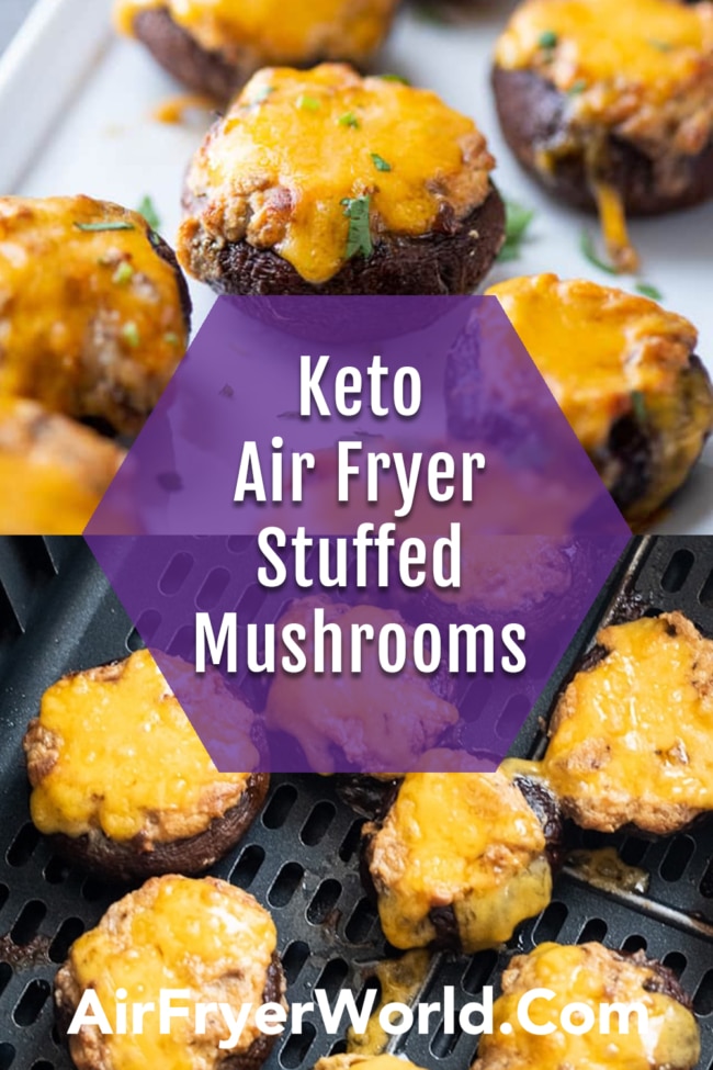 Air Fryer Stuffed Mushrooms collage