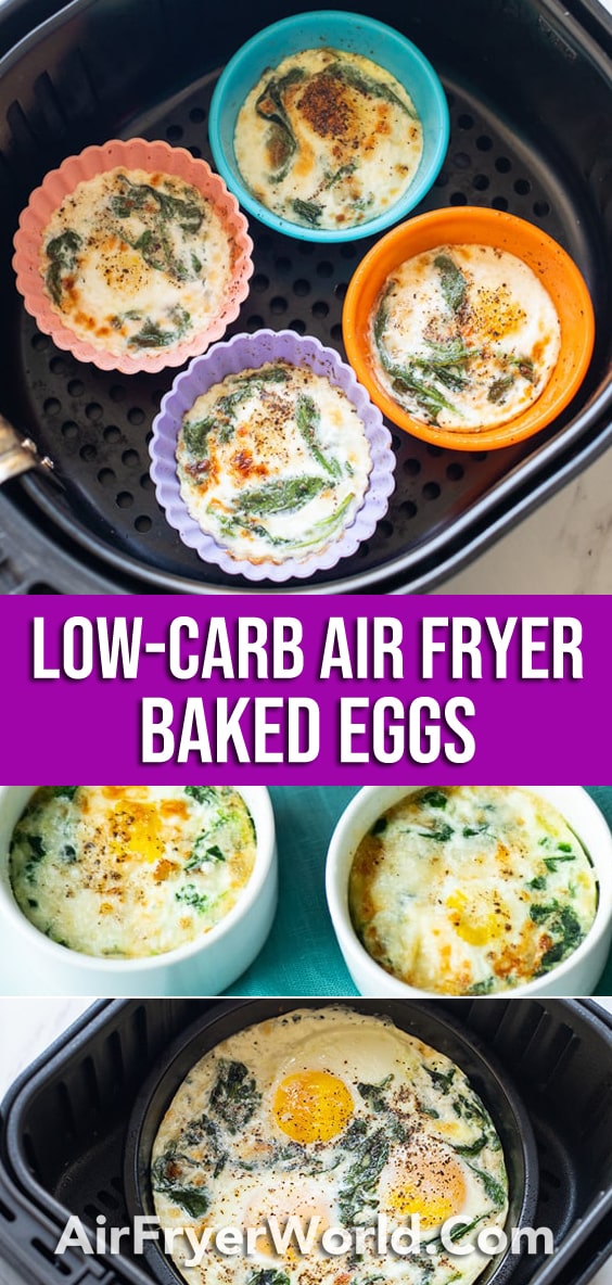 Air fried baked eggs recipe in air fryer | AirFryerWorld.com