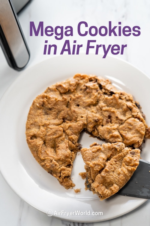 Slice of air fryer mega cookie