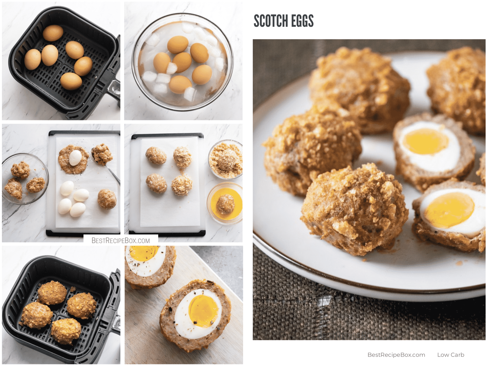 Air Fryer Scotch Eggs Recipe EASY, KETO LOW CARB | Air Fryer World