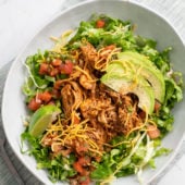 Slow Cooker Chicken Taco Salad in Crock Pot Shredded Chicken | BestRecipeBox.com