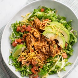 Slow Cooker Chicken Taco Salad in Crock Pot Shredded Chicken | BestRecipeBox.com