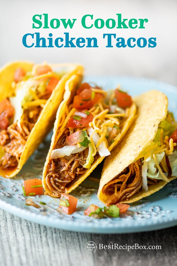 Slow Cooker Chicken Tacos Recipe in Crock Pot | BestRecipeBox.com