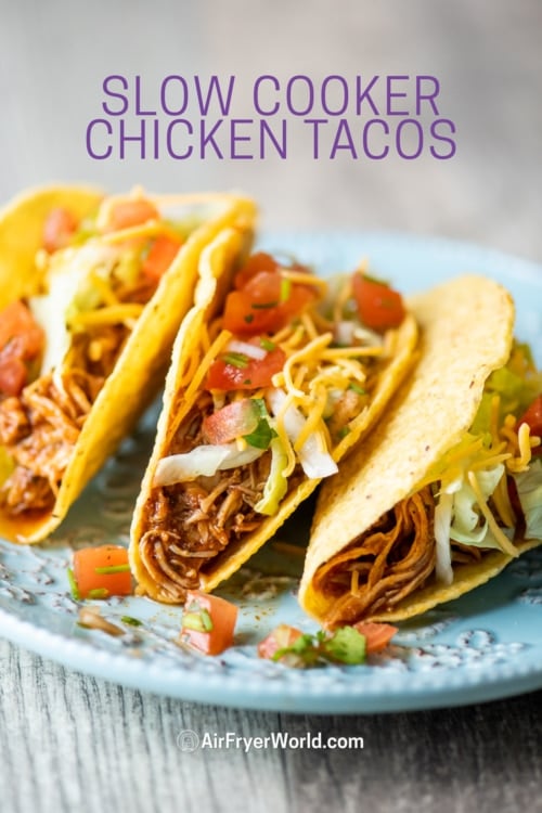 slow cooker chicken tacos on a plate