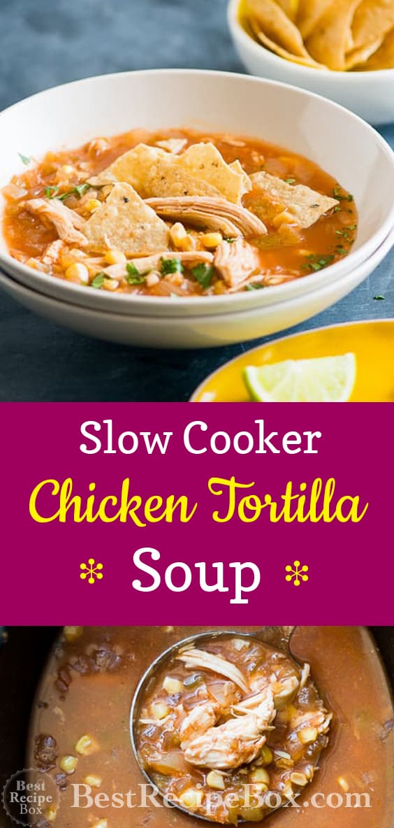 Instant Pot Chicken Tortilla Soup Recipe | @bestrecipebox