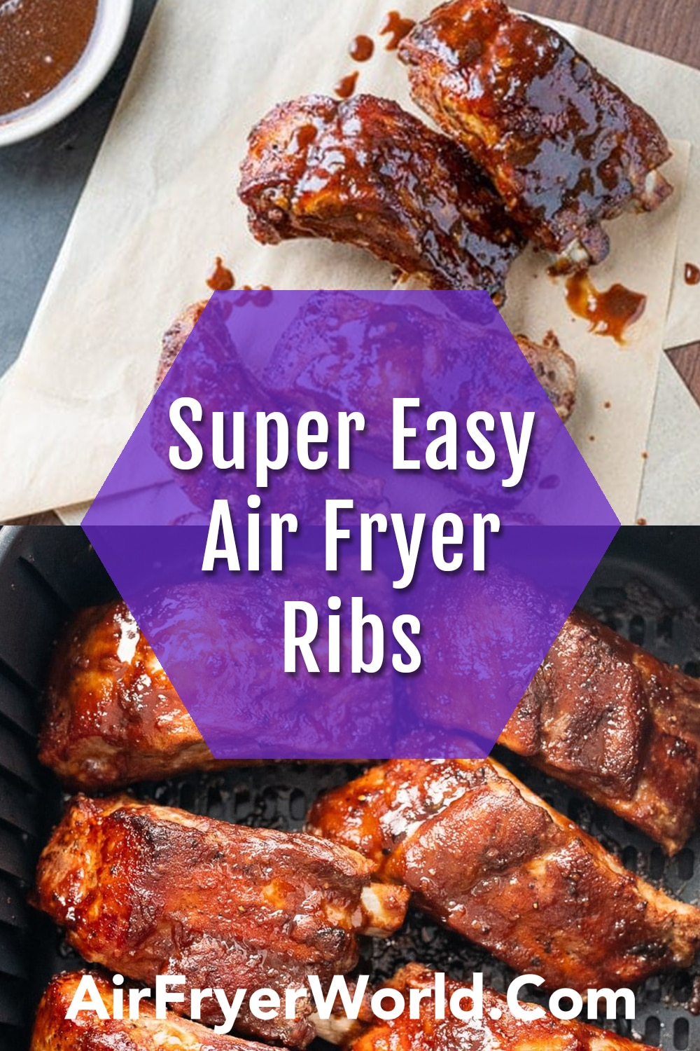 Air Fryer Ribs Recipe with BBQ Sauce TENDER Pork Ribs