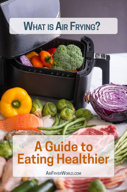 air fryer with fresh ingredients on a table 