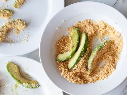 Coating avocado with breading