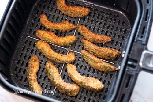 Fully cooked avocado fries in air fryer