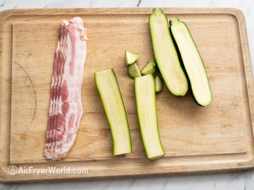sliced zucchini and bacon