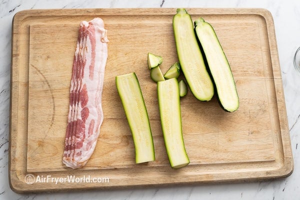 sliced zucchini and bacon