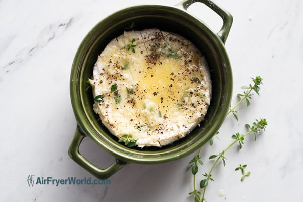 black pepper over brie