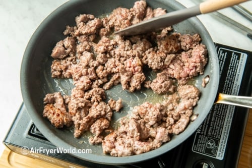 browning taquito meat filling