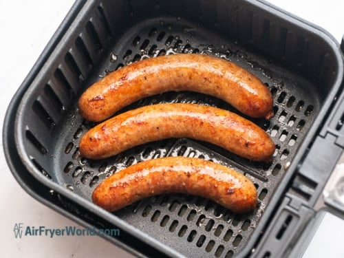 Fully cooked bratwursts in air fryer