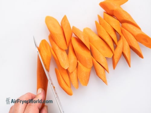 cutting carrots for air frying