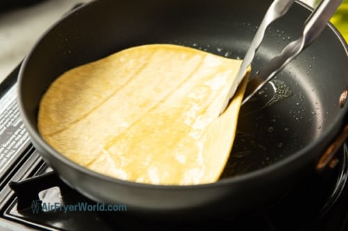 heating corn tortilla