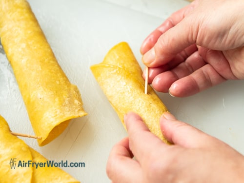 skewer with tortilla chicken taquito